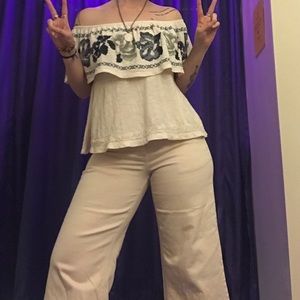 M Free People Off The Shoulder Pink Top